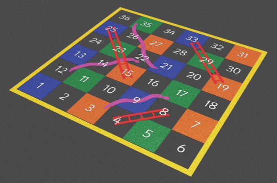36 snakes and ladders graphic