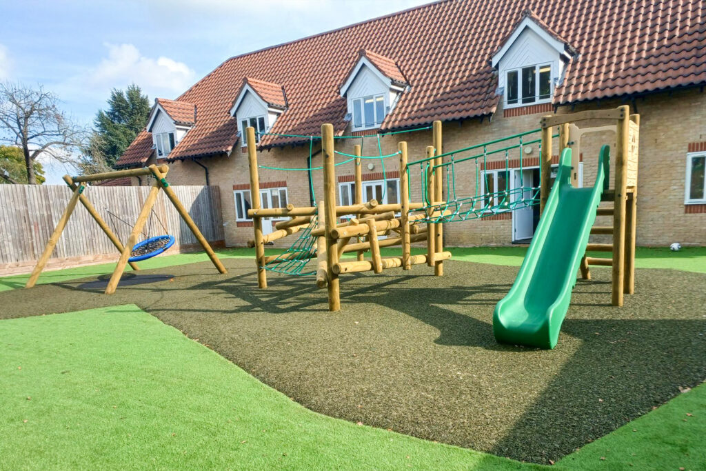 Outdoor Climbing Frame and Basket Swing