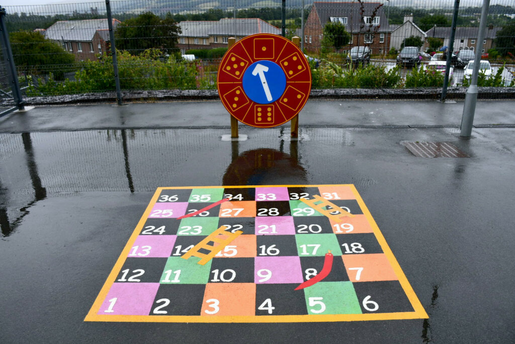 snakes and ladders playground marking game