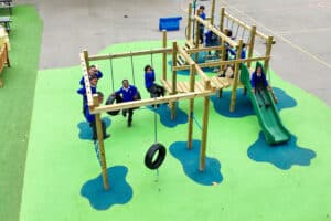 Outdoor Play Equipment on Wetpour Safer Surfacing