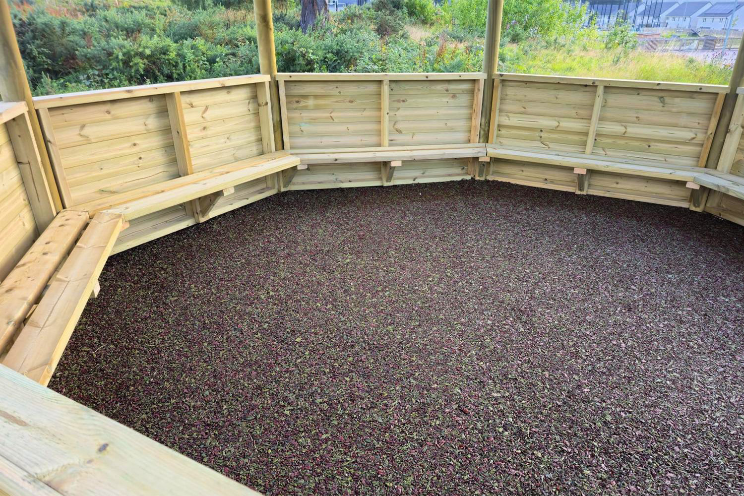 Rubber Mulch in Gazebo