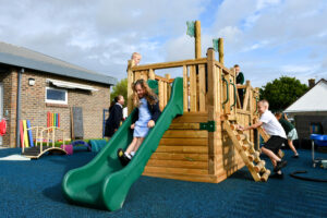 Children Playing on The Brig Outdoor Play Equipment
