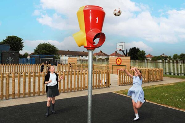 Children Playing with a Three Way Shooter & MUGA