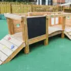 Wooden playground activity structure