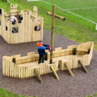 Children Playing on Play Fort & Viking Longboat
