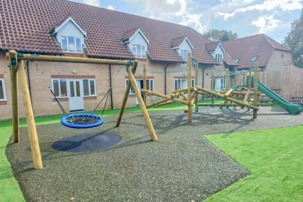 Outdoor Climbing Frame and Basket Swing