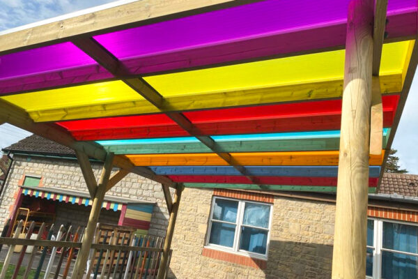 Coloured Polycarbonate Roof Pergola